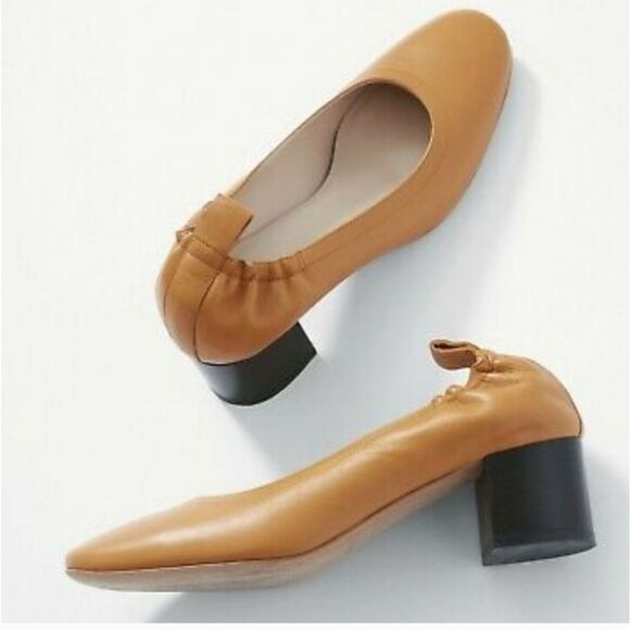 Everlane Mustard Yellow Leather Block Heels - Picture 6 of 15